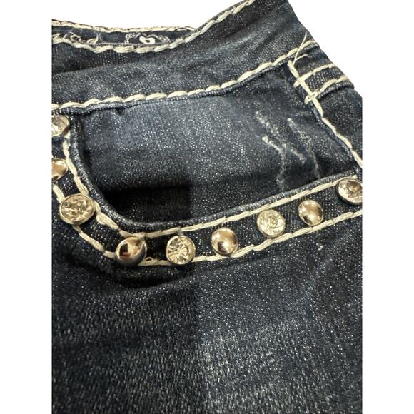 LA Idol USA Jeans Blue Bootcut Embellished Denim Women's Size 9 W: 32 L: 18 - Picture 5 of 16